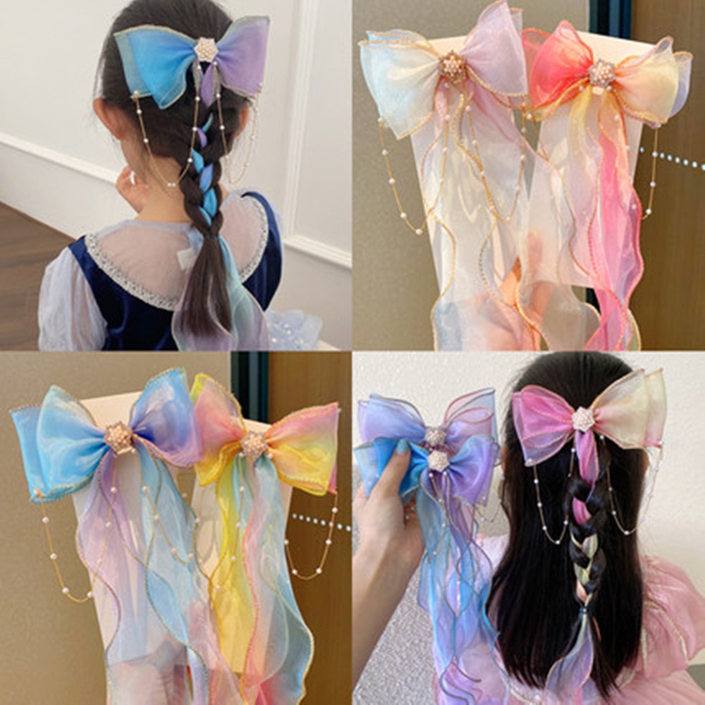 CHUBBI 22 Girls Bow Headband/Baby Girl Pearl Rumbai Jepit Rambut Dikepang/jepit anak perempuan/Aksesoris anak perempuan