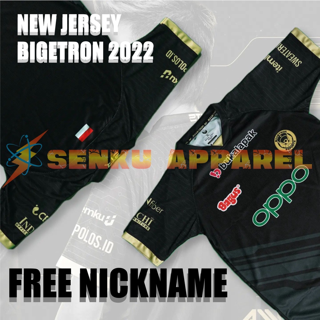 JERSEY KAOS GAMING BIGETRON BTR 2022/Jersey Bigetron 2022 Terbaru (Free Nickname)/JERSEY BTR HITAM 2