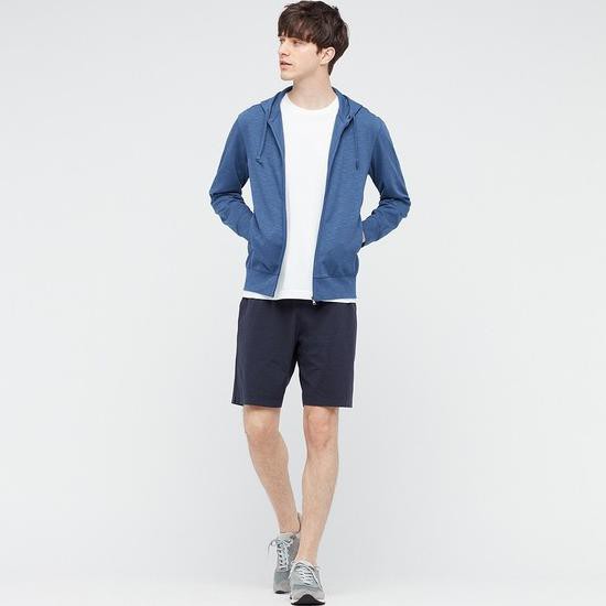 PROMO UNIQLO AIRISM HOODIE PRIA UV PROTECTION RETSLETING / JAKET PRIA AIRISM - NEW BLUE TERPERCAYA