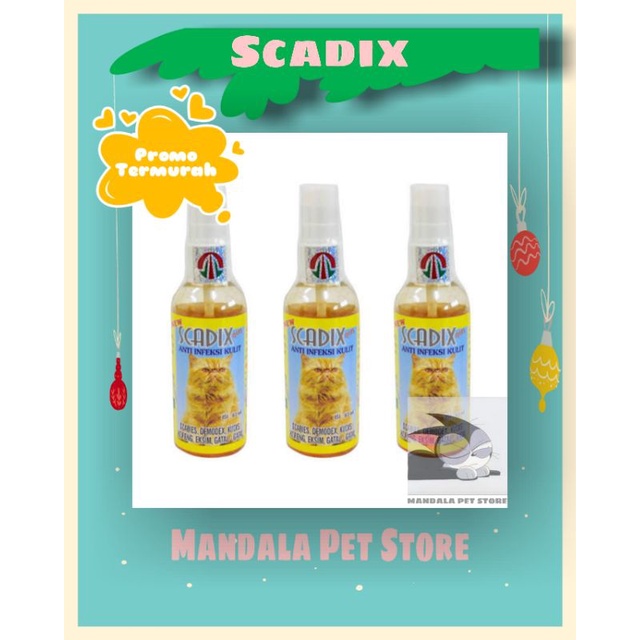 SCADIX SPRAY - Obat Kucing Anti Kulit Gatal Infeksi Scabies Kudis