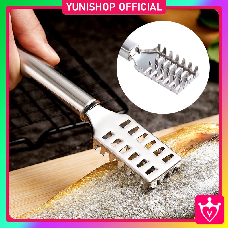 Alat Pembersih Sisik Ikan Stainless Steel / Pengerok Pengeruk Sisik Kulit Ikan Anti Karat Bahan Besi TV-47