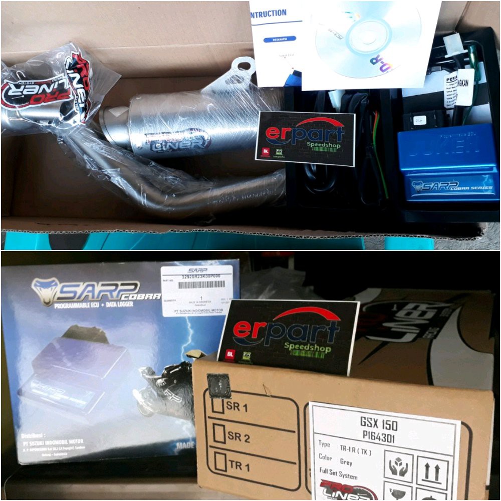 Paket Hemat ngejengat ecu gsx 150 sarp knalpot proliner g bac 87