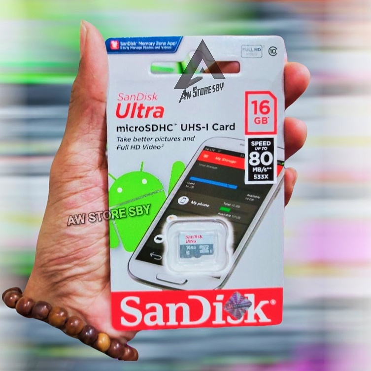 Kartu Memory Sandisk Class10 16GB/ 32GB/ 64GB/ Memory Card MicroSD Sandisk