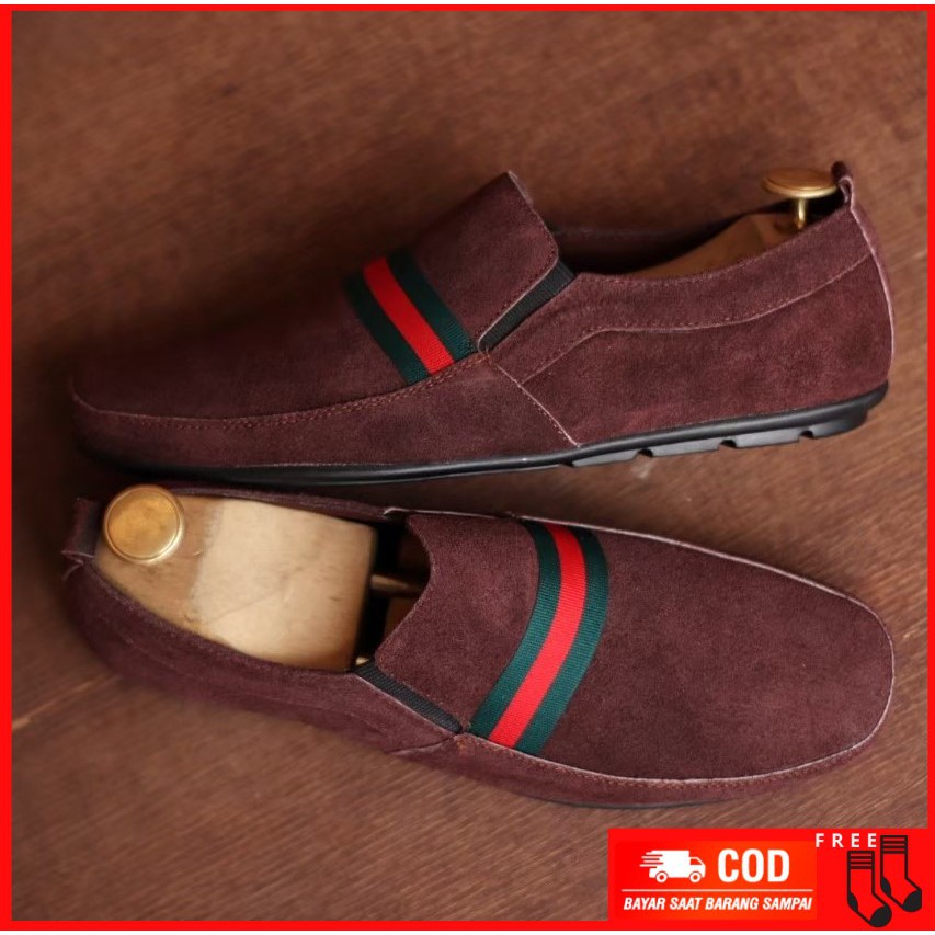 MOLK Sepatu Slip On Pria Sepatu Casual Slop Santai Kuliah Formal Kerja Murah Kulit