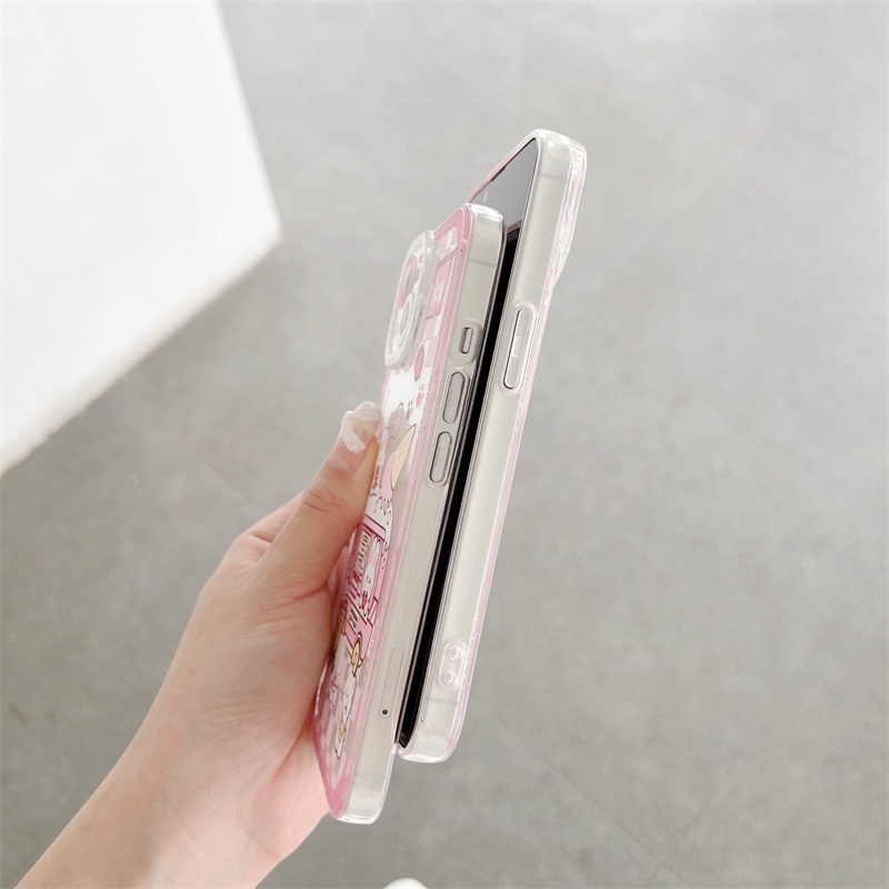 In srabbit Soft Case Silikon Transparan Motif Es Krim Untuk Iphone 13 12 11 Pro X XS Max XR 7 8 Plus SE