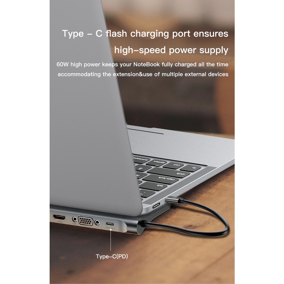 Type C 10 in 1 Adapter HUB Docking Station Untuk Macbook, Laptop dan Smartphone CATSX-F09