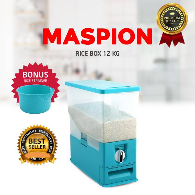 Jual TEMPAT PENYIMPANAN BERAS / RICE BOX MASPION KAPASITAS 12 Kg BONUS ...