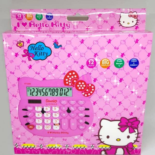 KARUNIA JAM - KALKULATOR HELLOKITY KT-3399 TERMURAH KALKULATOR KARAKTER CALCULATOR HELLO KITTY