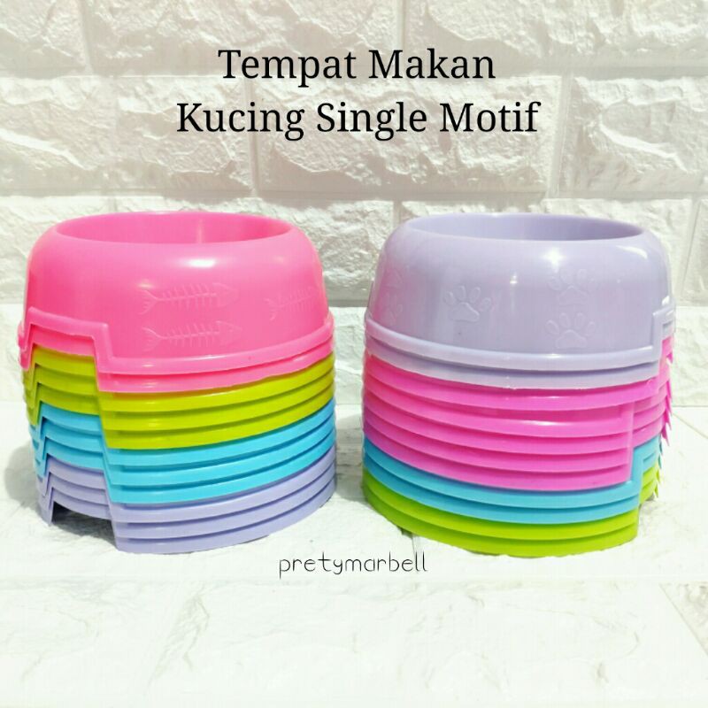Termurah Tempat Makan Single Motif / Wadah Mangkok Hewan Kucing