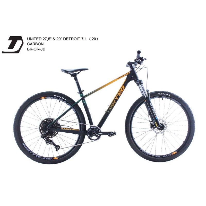 MTB 27.5 United Detroit 7.10 12 Speed Sepeda Gunung 27,5 Carbon Frame