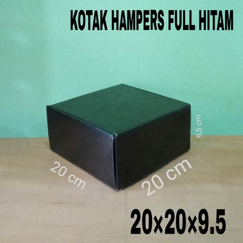 KARDUS HITAM 20x20x10cm PIZZA BOX KOTAK KADO HAMPERS DUS DOS HITAM