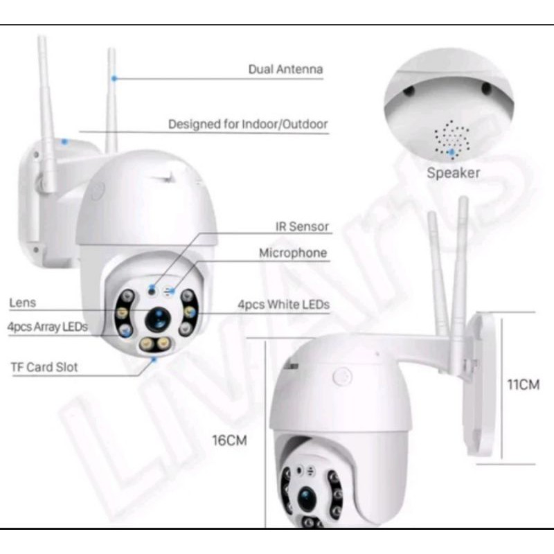 CCTV Wifi Speed Dome Mini 3MP 1080 PTZ IP Kamera Outdoor Wireless ip ICSEE