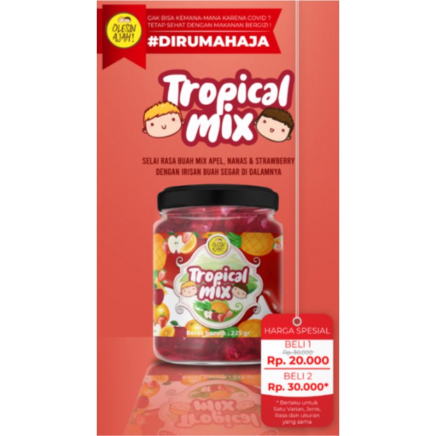 

Buy 1 Get 1 - Selai Tropical Mix 200Gr - OlesinAjah - Homemade