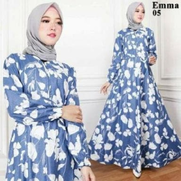 Gaun / dress wanita / cewe BR14670 V14 MAXI EMMA 5 NAVY BAJU MAXY  MUSLIM WANITA DEWASA untuk pesta