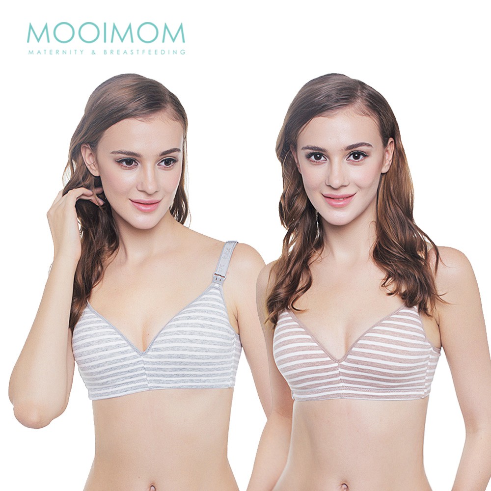 Bra Menyusui & Hamil | MOOIMOM Anti-Sagging Pregnant Maternity Nursing Stripes Bra-4