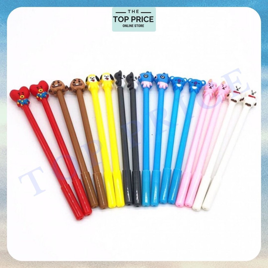 pulpen Bangtan Boys ARMY Cartoon Black Ink Gel Pen Import Murah BT21 U141 / U140