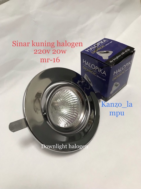 Lampu halopika 220v 20w / halogen halopika / mr-16 220v 20w kuning