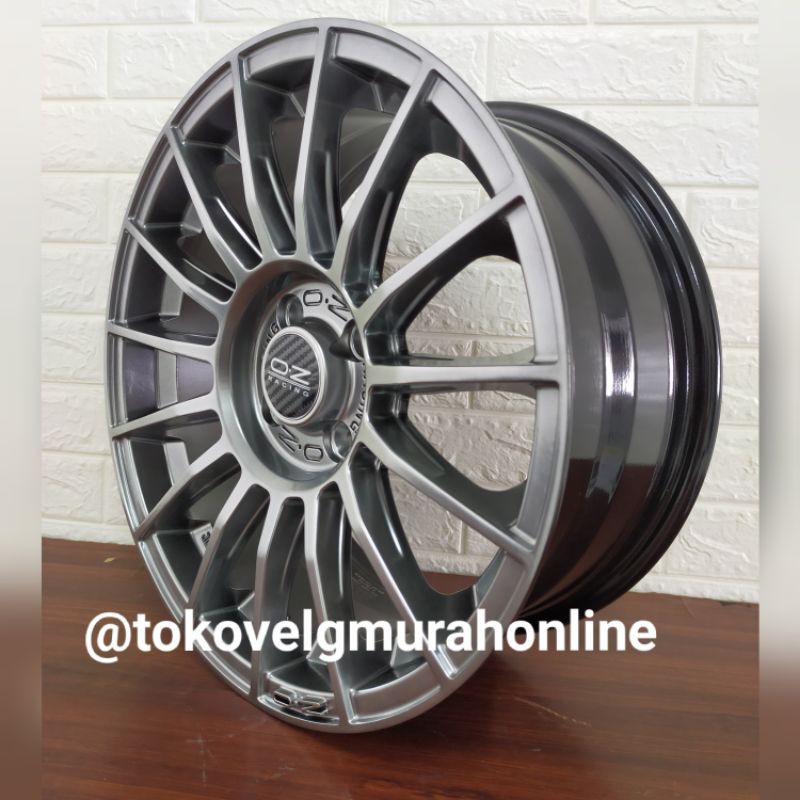 Velg mobil ring 16 hole 4 R16 lubang 4 OZ Racing Superturismo LM Hyper black honda jazz brio ignis b