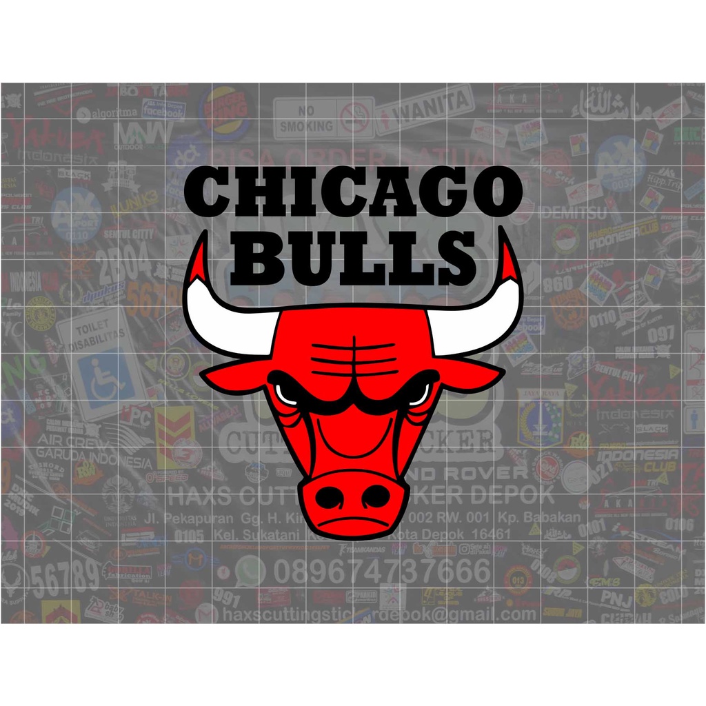 Cutting Sticker Chicago Bulls Basket Ukuran 8 Cm Untuk Mobil &amp; Motor