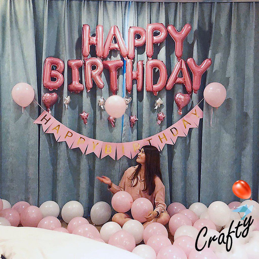 [PAKET] BIRTHDAY Set FANCY PINK Dekorasi Backdrop Ulangtahun