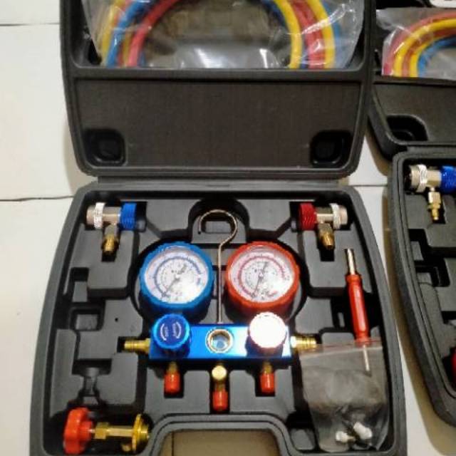 Testing manifold alat isi freon ac testing manipul alat meteran isian freon