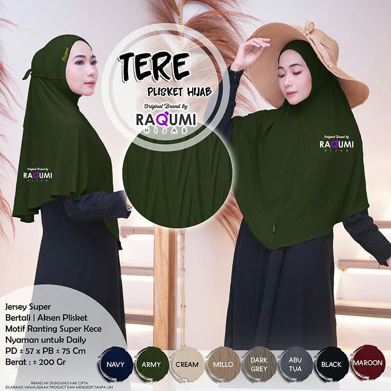 Hijab Instant Terbaru Tere Plisket Original Raqumi