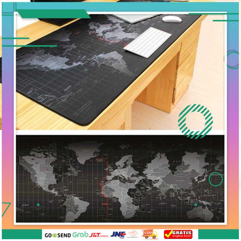 (BISA COD) FTIHSHP Gaming Mouse Pad XL Desk Mat Motif Peta Dunia - MP002