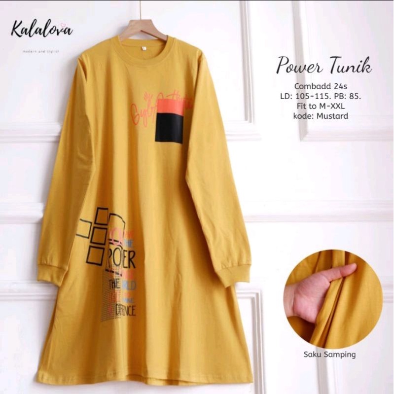 Tunik Bahan Kaos Terbaru Jumbo Import Muslim. Tunik kekinian original by Kalalova. Power Tunik LD