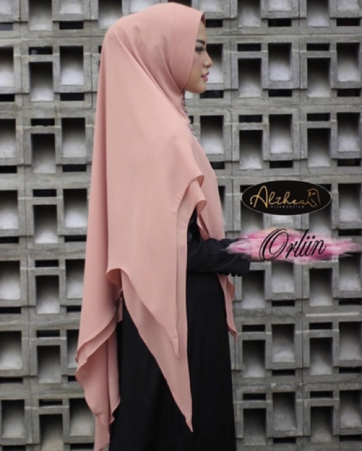 ALZHEA Hijab Instant Premium - ORLIN KHIMAR Sifon Ceruty - Hijab Syar'i Hoddy Plain Sifon Premium