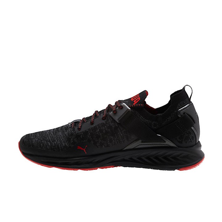 Sepatu Lari PUMA Ignite Evoknit Lo Pavement Black Red Original