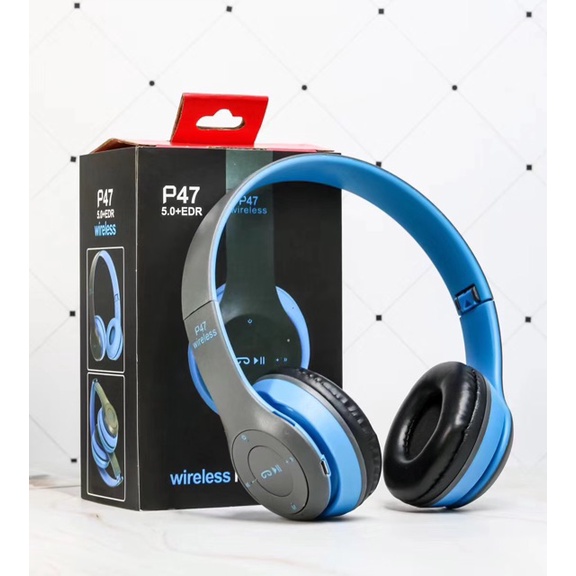 P47 Headphone Wireless Bluetooth Headset Bass Handsfree Earphone Earpods Audio Music Gaming