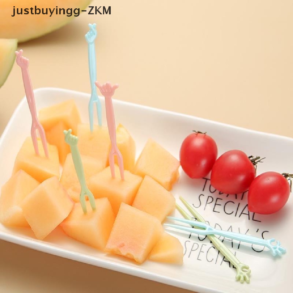 [justbuyingg] 50PCS Cute Plastic Fruit Pick Kids Bento Lunch Snack Cake Dessert Food Toothpick [zkm]