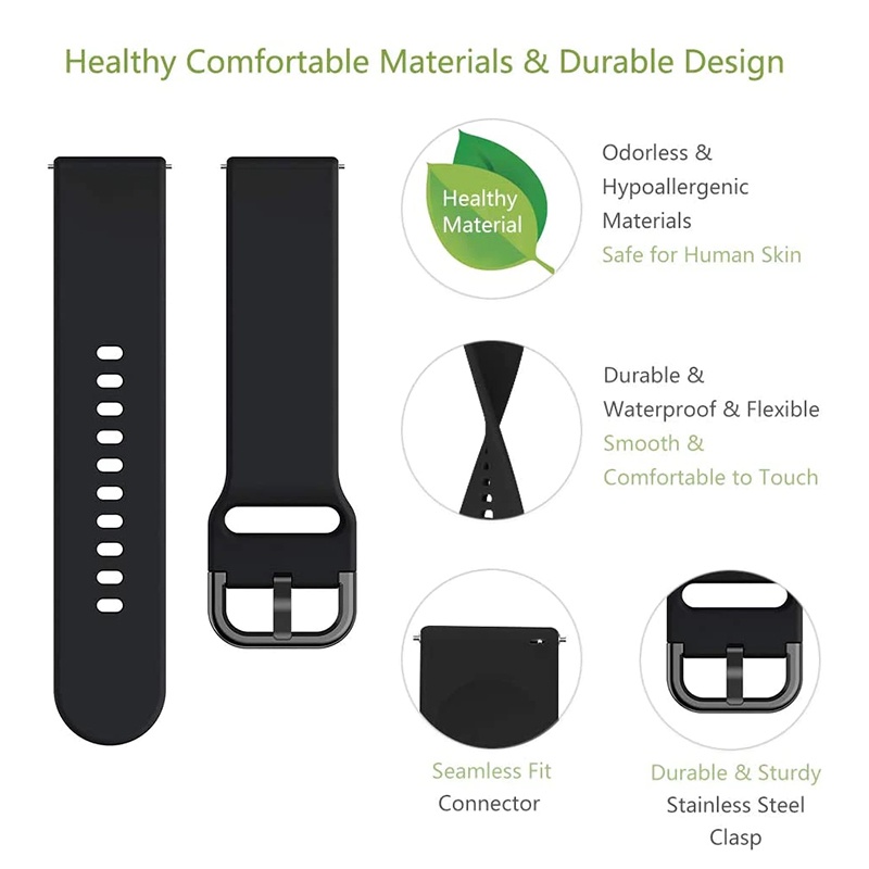 Tali✅Silicone Strap Bracelet Belt 20/22mm for Huawei GT2 Samsung Galaxy Watch Waterproof Watchband for Samsung Galaxy Watch Active/Active2 Huawei Watch 3