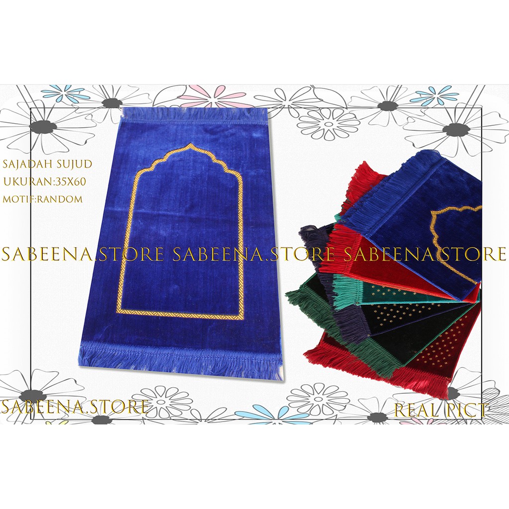 Sajadah Anak Ukuran 35x60 Pelengkapan Sholat Motif Polos Minimalis By Sabeena.Store