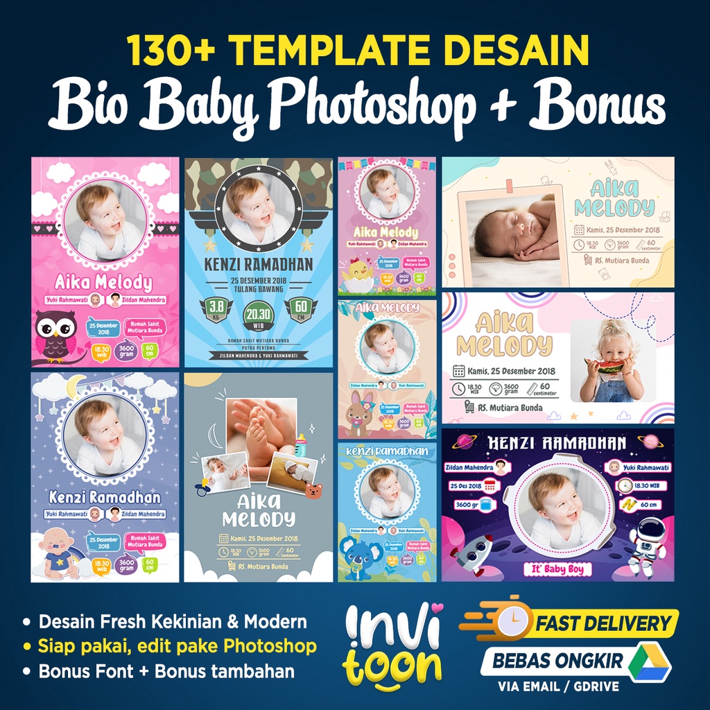 130+ TEMPLATE BABY BIO DESAIN BIODATA BAYI PSD PHOTOSHOP