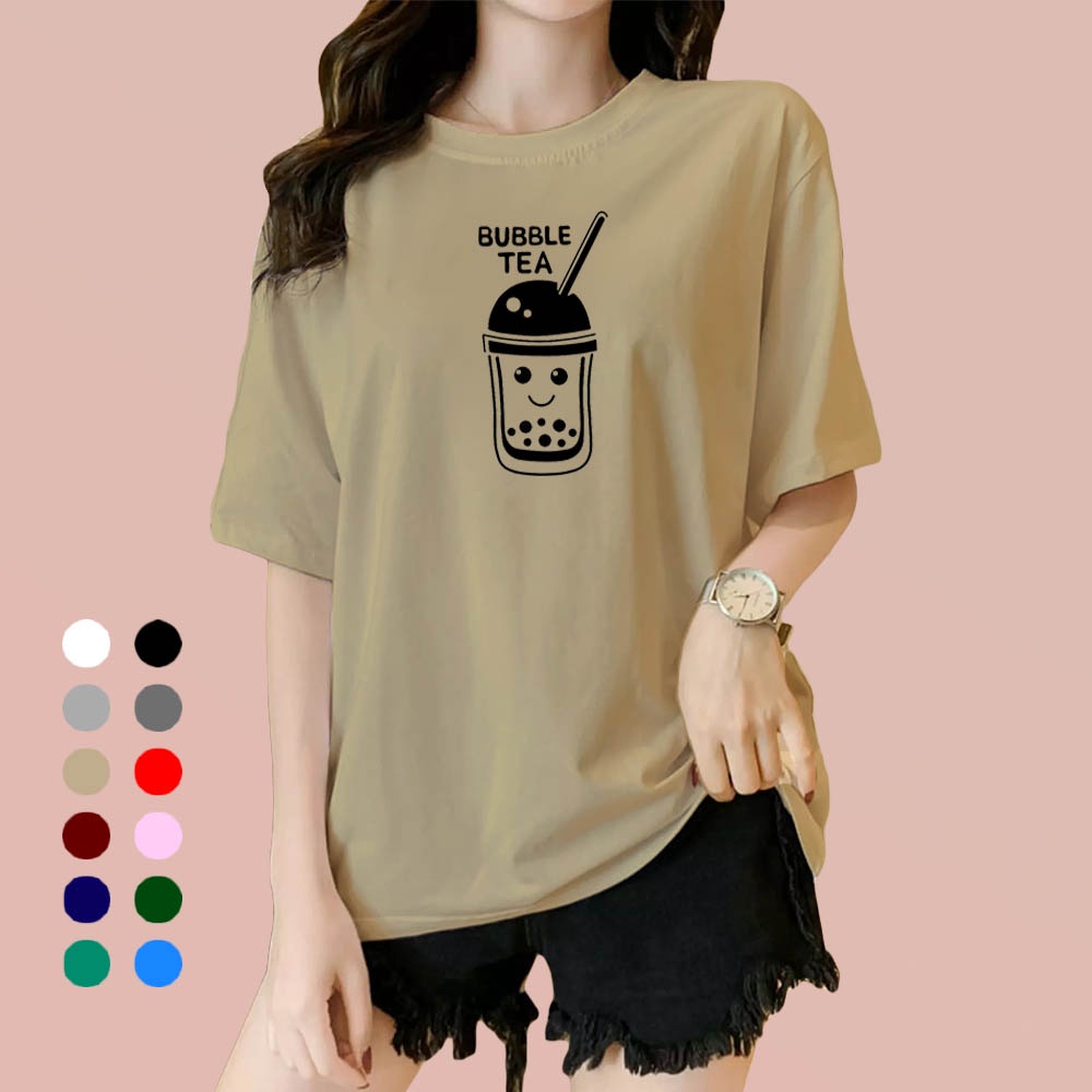 Kaos Wanita Bubble Tea / Kaos Soft Katun / Atasan Wanita - Pria (Unisex)