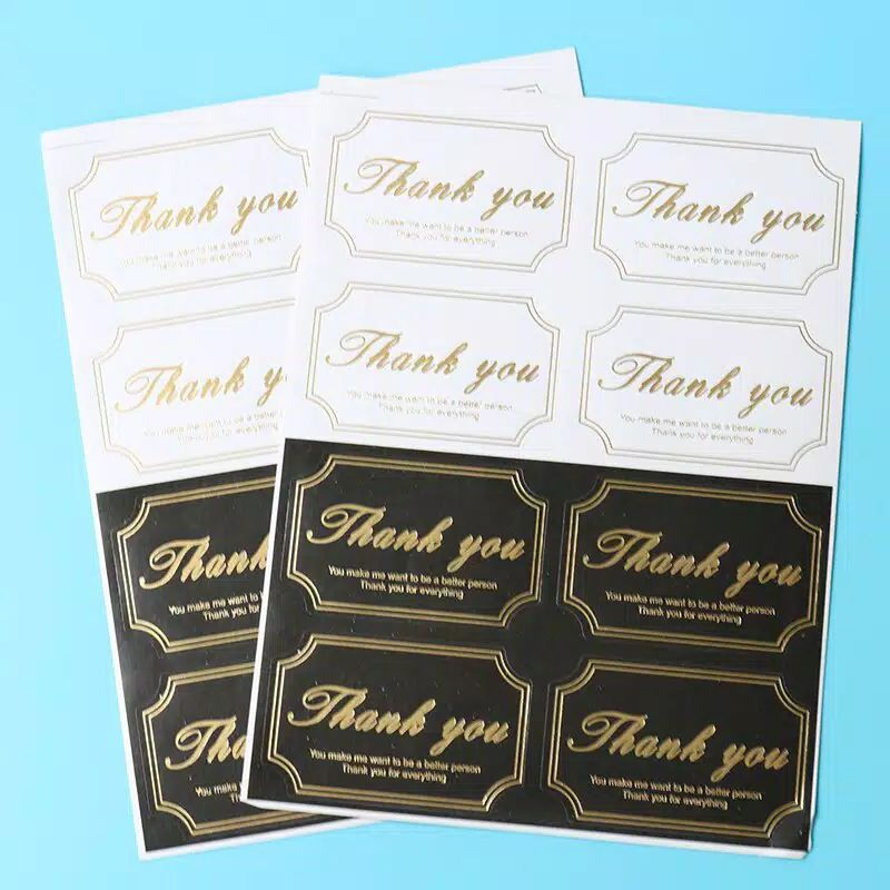 

1lembar8pcs stiker ins diy thank you segel kemasan cookies bag/souvenir pita rekat tempelan kemasan