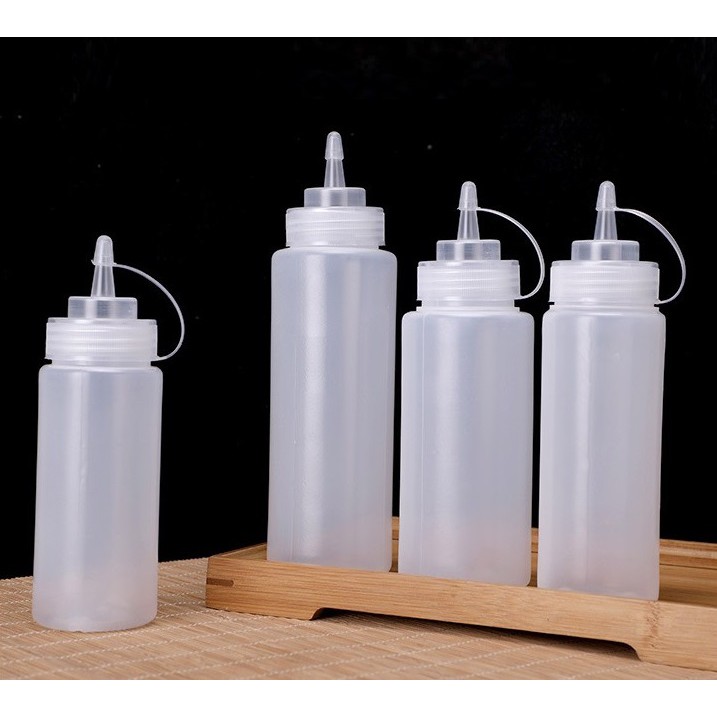 DS SS11 Botol Saos Dengan garis Dispenser Saus Plastik Mayonaise Kecap Cuka Minyak Dapur