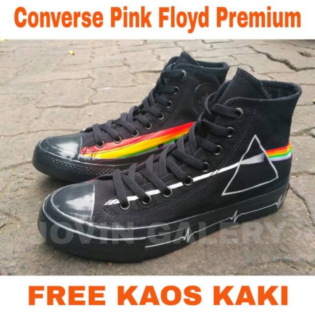 Converse pink floyd black rainbow free kaos kaki