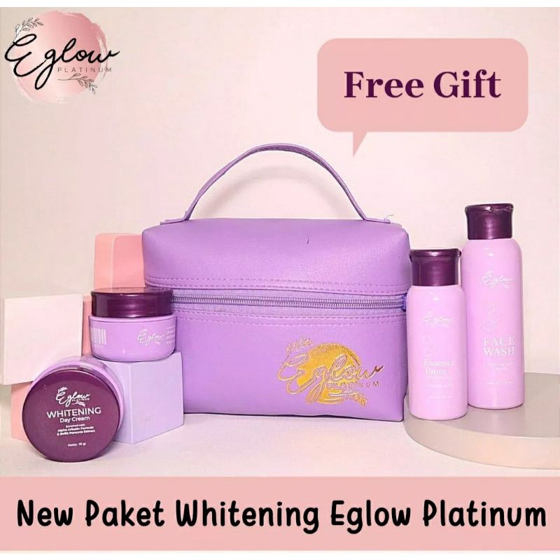 EglowPlatinum Paket  Whatening Kemasan Baru skincare BPOM ORI 100%, EGLOW PLATINUM ORI, EGLOW PLATIN