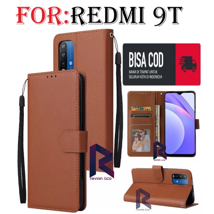 SARUNG KULIT XIAOMI REDMI 9T CASE FLIP WALLET LEATHER KULIT PREMIUM FLIP COVER SARUNG BUKA TUTUP FLIP CASE REDMI 9T