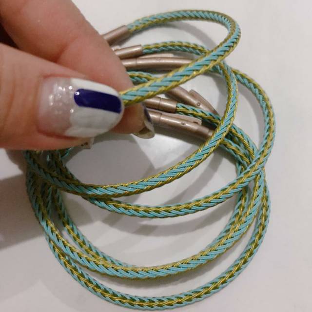 Gelang kawat (Wire Rope)/Gelang tali/Titanium/ Stainless (Mint)