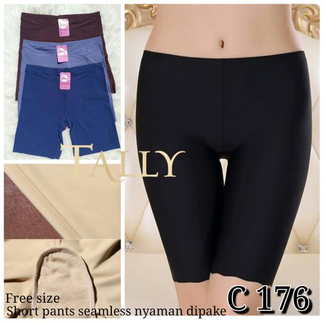 Celana Shortpants Hotpants Seamless Wanita Fit to XXL Tally 176 Murah.