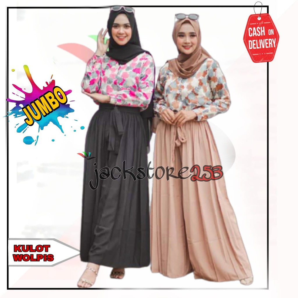 JACKSTORE253 Kulot panjang wanita bahan wolfis / kulot wolpis/celana kulot panjang/celana kulot wani
