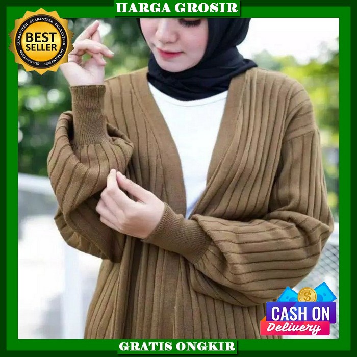 Outer Cardigan Batik Panjang Jumbo Zipper Depan Busui Ld130 Baju Fashion Wanita Terbaru Kekinian Kar