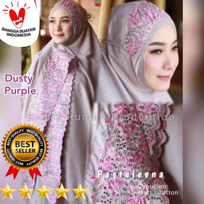 Ori&Terjamin Mukena Bordir Katun Mikro Syahbani Renda Siti Khadijah Dewasa Elegant - Biru Tosca