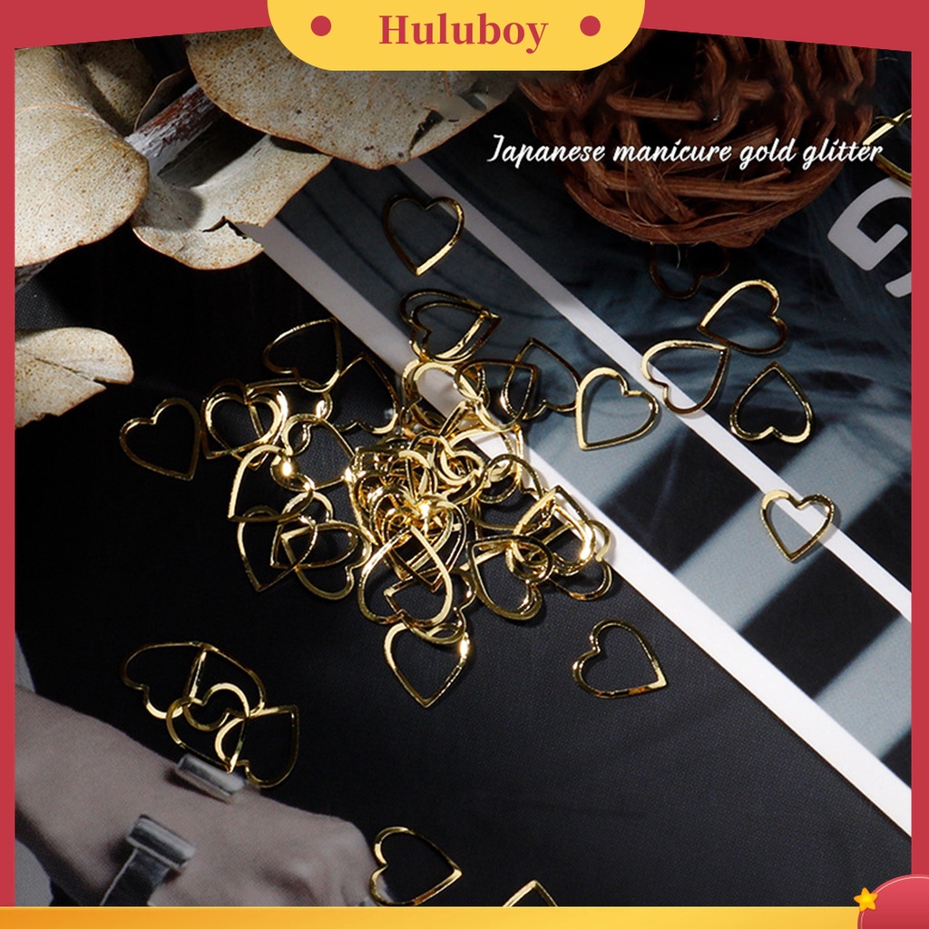 Huluboy Huluboy♡ 100pcs / Set Charms Kuku 3D Efek Glitter Tidak Pudar Bahan Metal Untuk Dekorasi Manicure