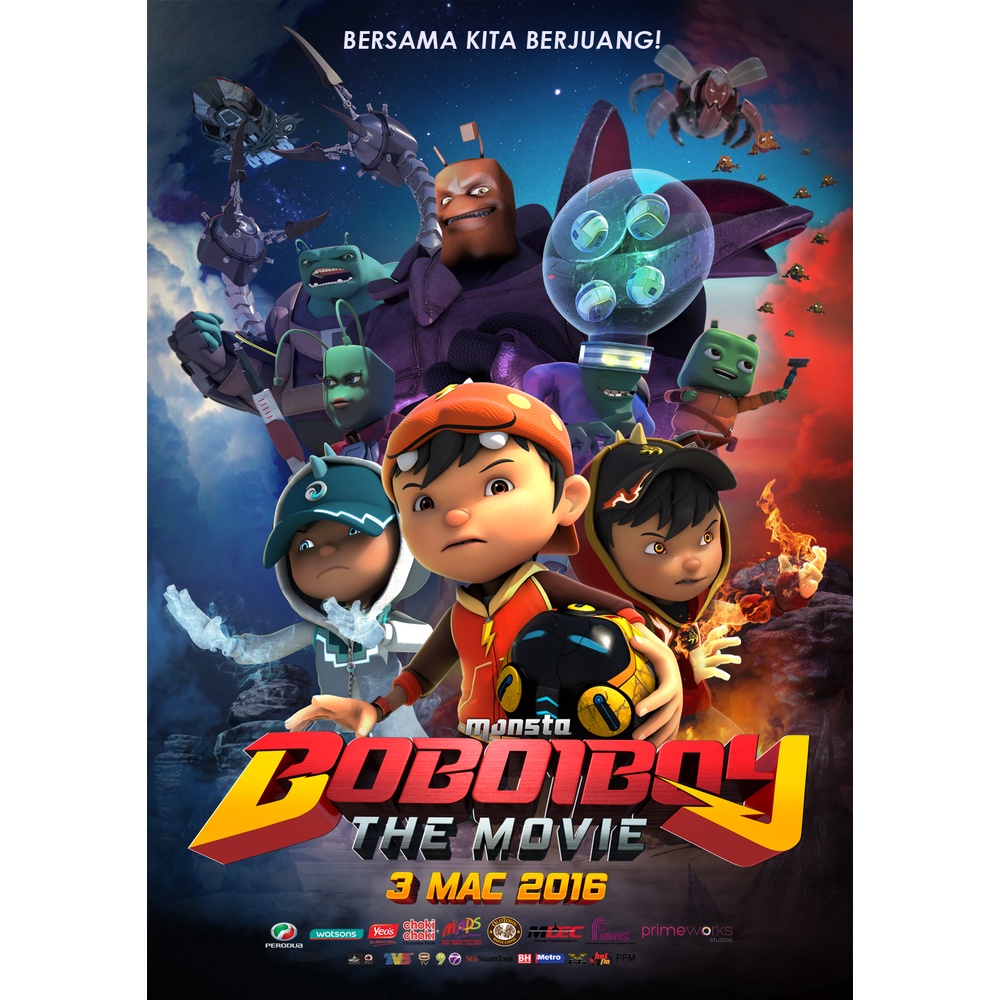 Boboiboy Poster Full Warna A3+ HD Murah &amp; Bagus