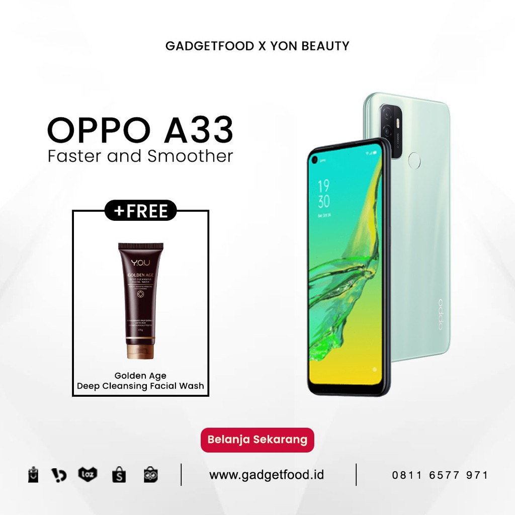 Promo Cuci Gudang Hp  HP OPPO A33 RAM 3GB/32GB ORIGINAL GARANSI RESMI SMARTPHONE ( FREE FACIAL WASH