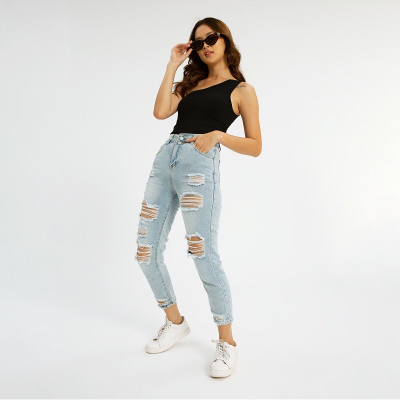 VIERLIN - Jeans 9002 - HIGHWAIST RIPPED JEANS